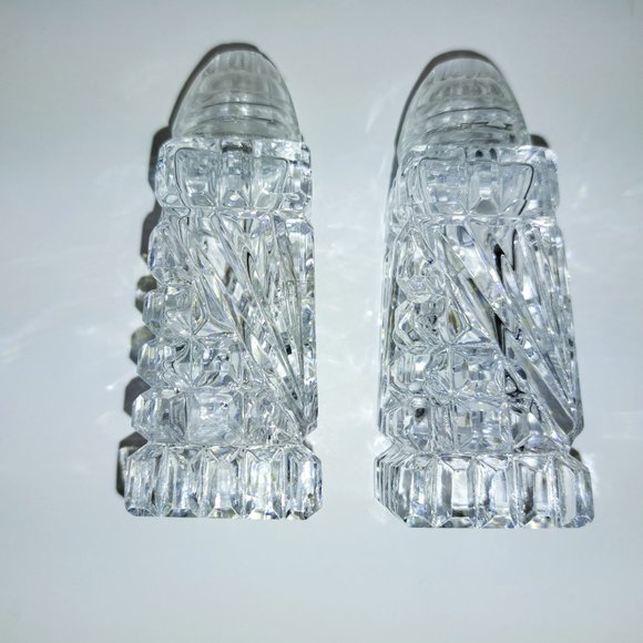 VINTAGE WESTMORE CUT CRYSTAL SALT AND PEPPER SHAKERS - Picture 1 of 2